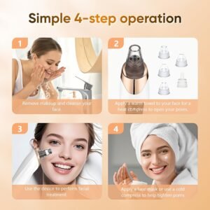 4-in-1 Rechargeable Blackhead Remover: Pro Pore Vacuum & Facial Cleansing Kit