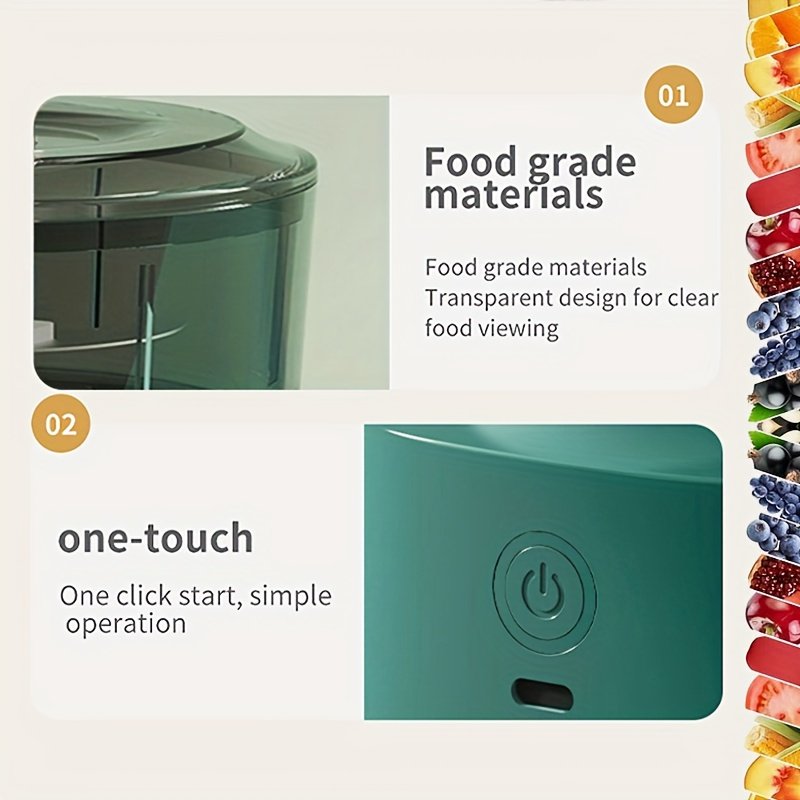 350ml Wireless Electric Food Chopper: Portable 3-in-1 Baby Food Processor & Meat Grinder