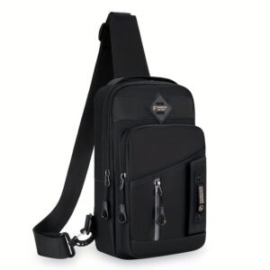 ShiLan Men's Outdoor Chest Bag - Stylish Nylon Crossbody, Casual Multi-Functional Sports Sling with Adjustable Strap (100-1.0cm), Zip Closure, and Multiple Compartments for Daily Commute & Adventures, Crossbody Bag