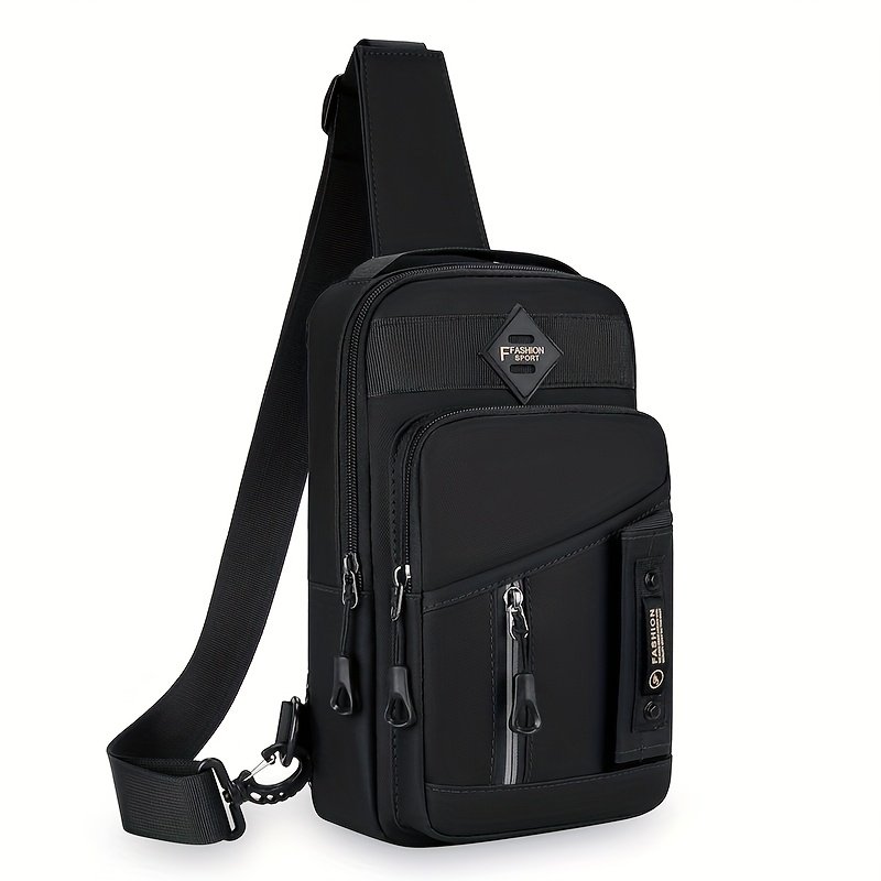 ShiLan Men's Outdoor Chest Bag - Stylish Nylon Crossbody, Casual Multi-Functional Sports Sling with Adjustable Strap (100-1.0cm), Zip Closure, and Multiple Compartments for Daily Commute & Adventures, Crossbody Bag