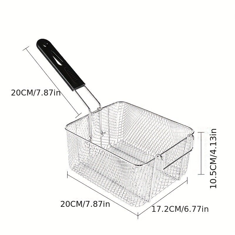 Foldable Stainless Steel Fry Basket: Multi-Use Heat-Resistant Strainer & Chef Tool