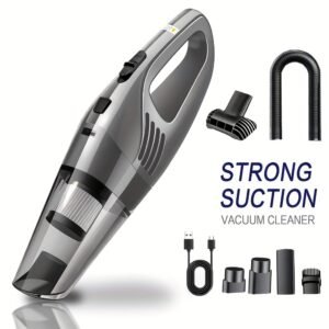 Portable 6000PA Car Vacuum: High-Suction Cordless Cleaner with 5 Pro-Attachments