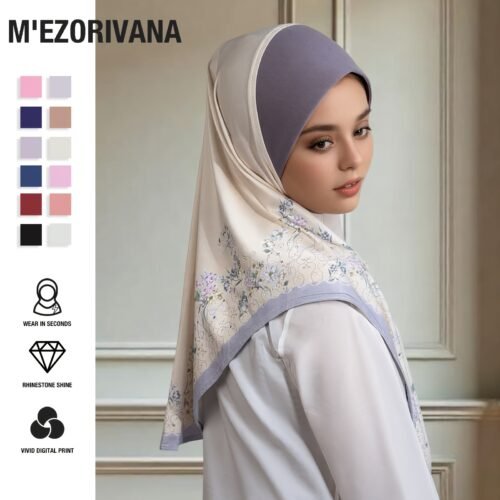 A Fashionable Printed Headscarf, Soft, Breathable, and Comfortable Muslim Women's Hijab, Multiple Colors Available for