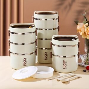 2-Tier Lunch Box Set u002F 3-Tier Lunch Box Set u002F 4-Tier Lunch Box Set - Large Capacity Stainless Steel Lunch Box with Insulated Lunch Bag, Suitable for School, Camping, Workplace - Ideal for Students and Office Workers - A Must-Have for Students