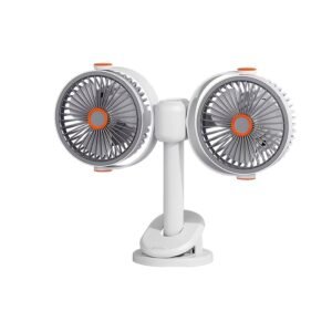 2026 Dual-Head 3-in-1 Circulating Fan: 5-Speed USB Rechargeable Clip & Wall-Mount Fan