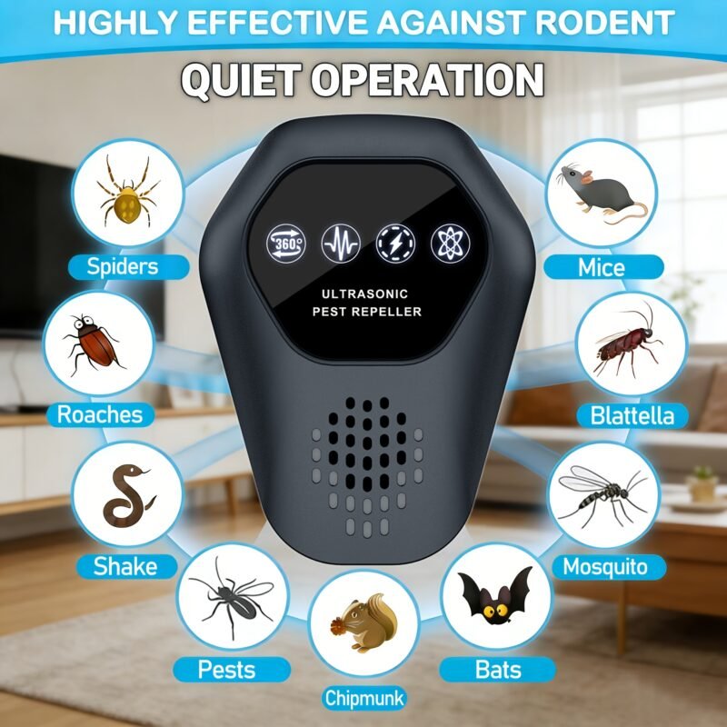 Ultrasound Pest Repeller: 360° Non-Toxic Sonic Plug-in for Mice, Ants & Roaches