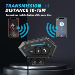 Wireless 12 Motorcycle Helmet Headset: Bluetooth Hands-Free Calls & HD Stereo Music