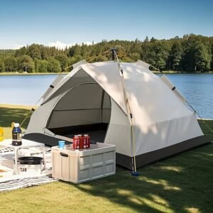 4-Person Automatic Pop-Up Tent: Waterproof Oxford Fabric Family Camping Tent with Mesh Windows