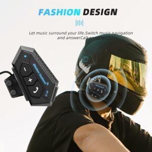 Wireless 12 Motorcycle Helmet Headset: Bluetooth Hands-Free Calls & HD Stereo Music
