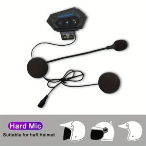 Wireless 12 Motorcycle Helmet Headset: Bluetooth Hands-Free Calls & HD Stereo Music