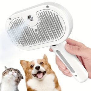 3-in-1 Steamy Pet Brush: Electric Spray Grooming & One-Click Hair Removal for Cats & Dogs