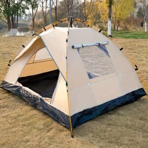 4-Person Automatic Pop-Up Tent: Waterproof Oxford Fabric Family Camping Tent with Mesh Windows